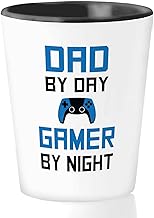 Bubble hugs gamer shot glass 1. 5oz - dad gamer by night - gamer video game console cheat boys online game offline card esp...