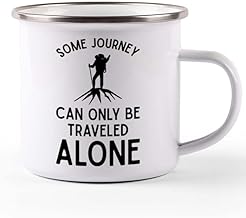 Luxe gifting traveler camper mug 12oz - some journey traveled alone - backpacker men relax outdoor activities women making...