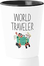 Bubble hugs travelling enthusiast shot glass 1. 5oz - world traveler - world's trip traveler's daily vacation girls trip ad...