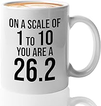 Bubble hugs runner coffee mug 11oz white - 13. 1 miles cause i'm only half crazy -marathoner runner track field gift sprint...