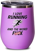 Runners pink edition wine tumbler 12oz - i love running - athletic running gift men hobby running women marathon friend sp...